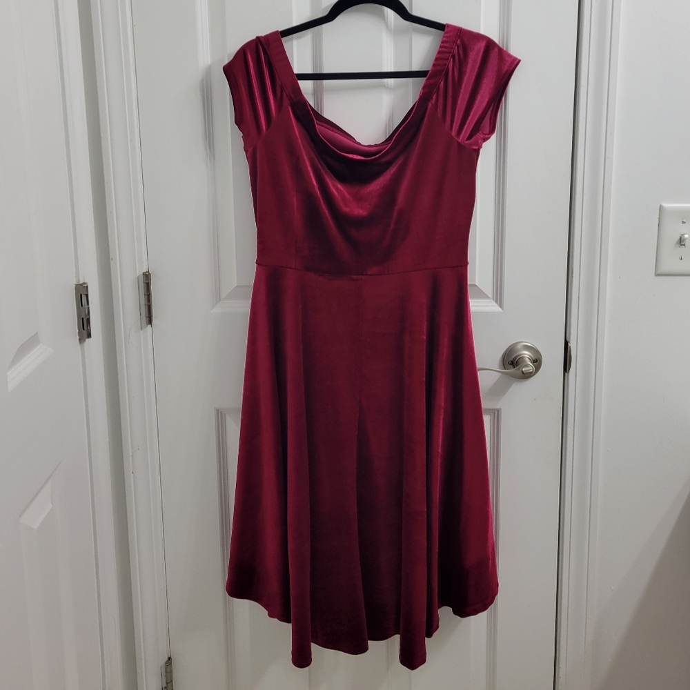 Velvet Off The Shoulder Dress